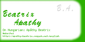 beatrix apathy business card